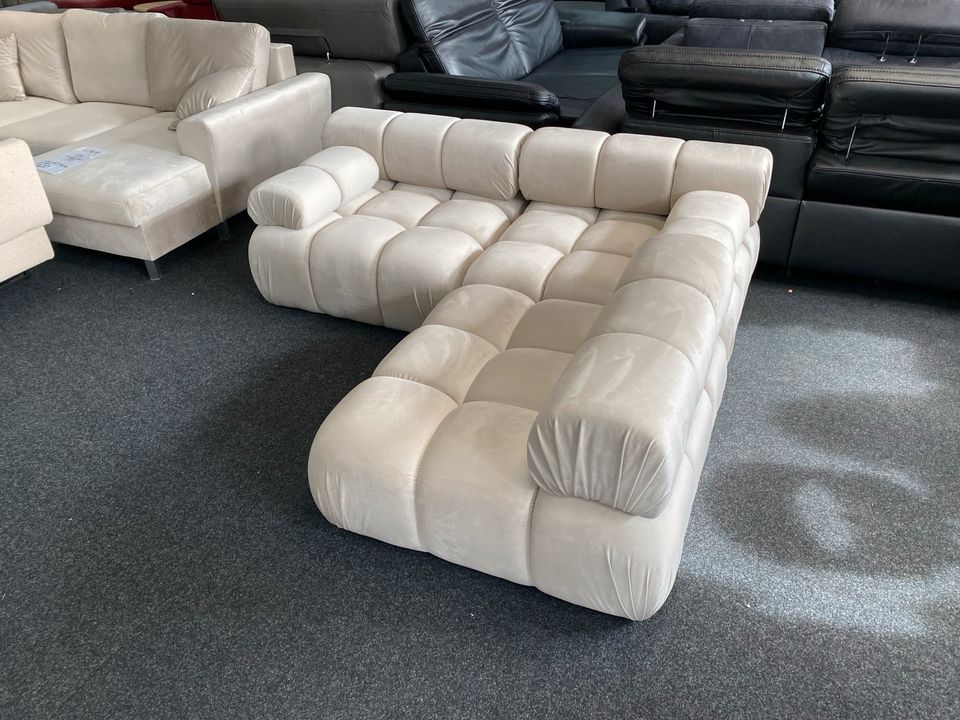 Sofa Ecksofa Sessel Modular Samt hell beige Möbel UVP 1399€ in Alsfeld