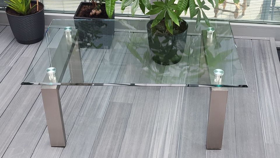 Tisch Glastisch Wohnzimmertisch Edelstahl Designer Allegro in Küstriner Vorland