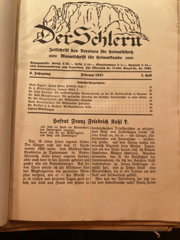 Der Schlern Magazin 1923-1929 in Arzberg