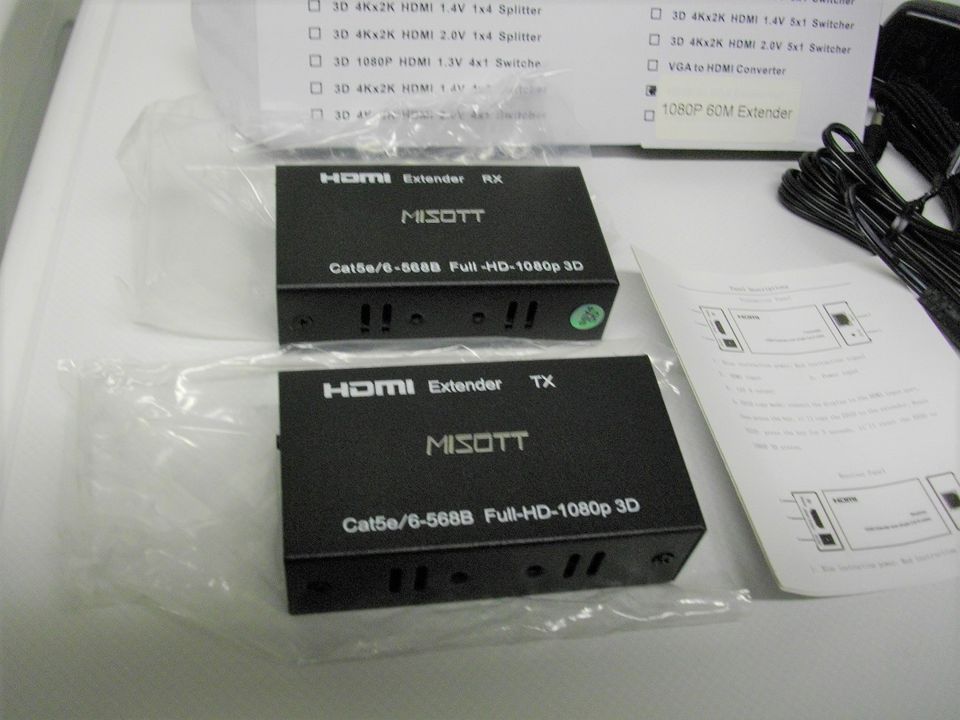 HDMI Extender via LAN (60 Meter), MISOTT, unbenutzt in Tangstedt 