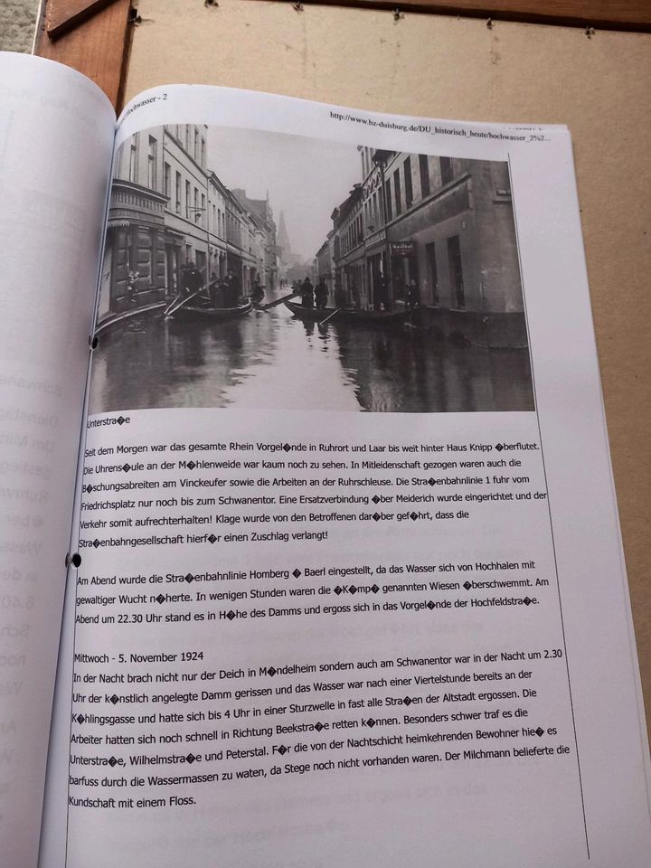 Fotobild 100 Jahre Jubiläum Flutkatastrophe in Duisburg in origin in Essen