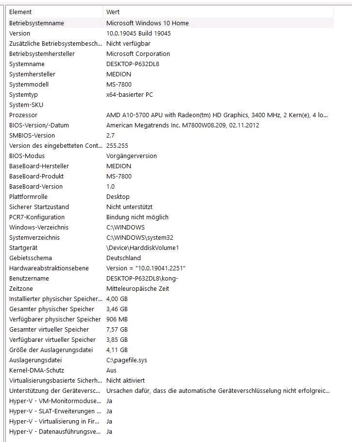 Medion PC (Aldi) Windows 10 in Bietigheim-Bissingen