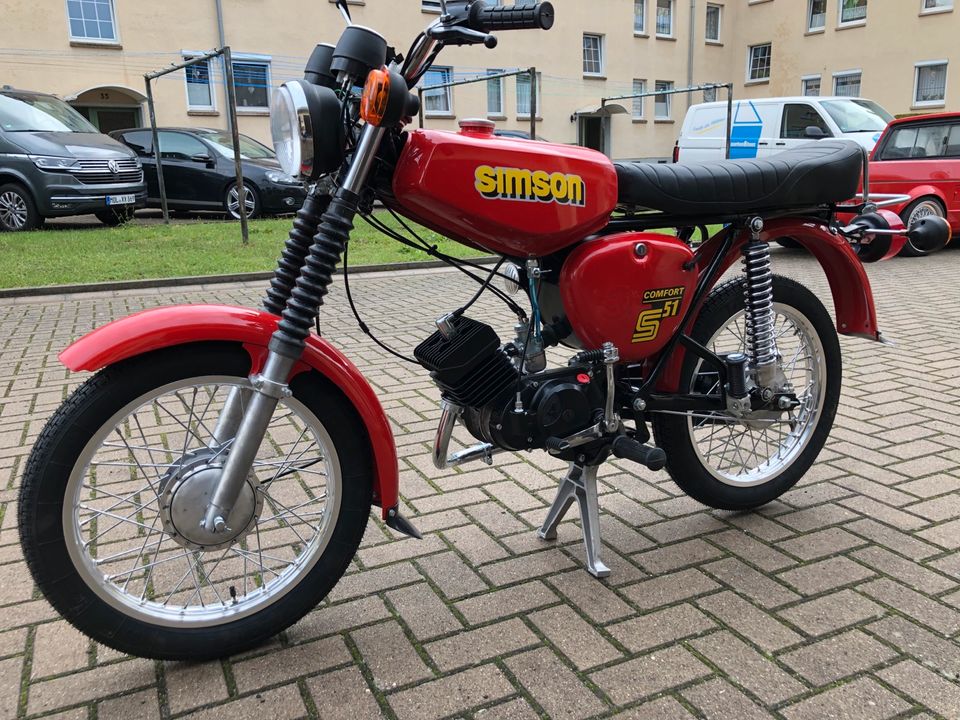 Simson S51 Comfort Neuaufbau Rot in Brandenburg - Oderberg, Mofas und  Mopeds gebraucht