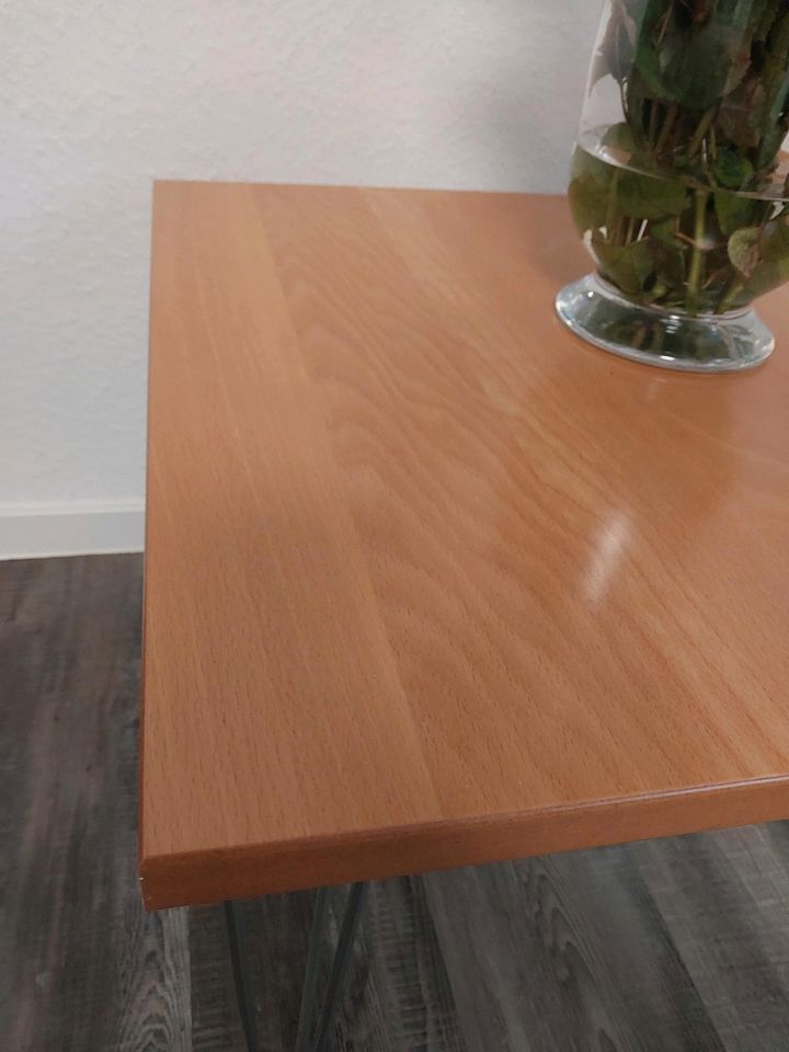 Beistelltisch Nachttisch Holz Designer Haarnadelbeine in Mettmann