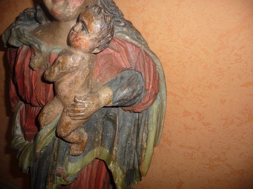 antike Madonna mit Kind Holz Volkskunst 18./19.Jahrhundert? 8,3kg in Rüthen