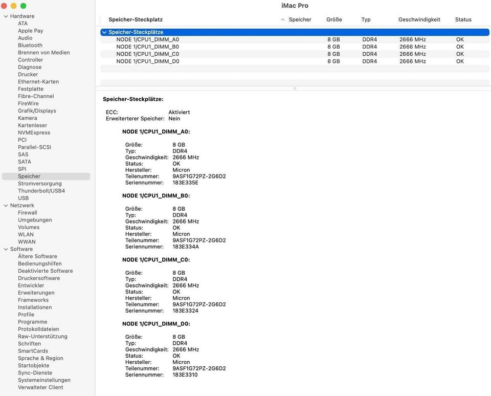 iMac Pro 32GB Micron 2666 MHz DDR4 PC4 Registered ECC RAM RDIMM in Braunschweig