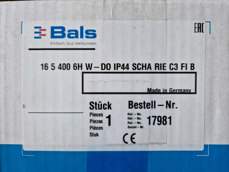 NEU Bals 400V Wandsteckdose 17981 16A - 6h Steckdose FI Sicherung in  Sachsen-Anhalt - Naumburg (Saale) | Heimwerken. Heimwerkerbedarf gebraucht  kaufen | eBay Kleinanzeigen ist jetzt Kleinanzeigen