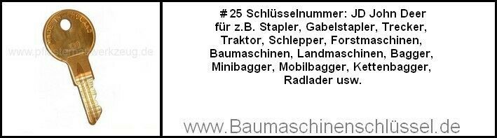 UYUYong 9 Stück Zündschlüssel Set für Landwirtschaft/Baggermaschinen  Pflanze Universal Baumaschinenschlüssel John Deere Schlüssel für  Muldenkipper Traktor Bulldozer Straßenwalze - mit Schlüsselring :  : Auto & Motorrad