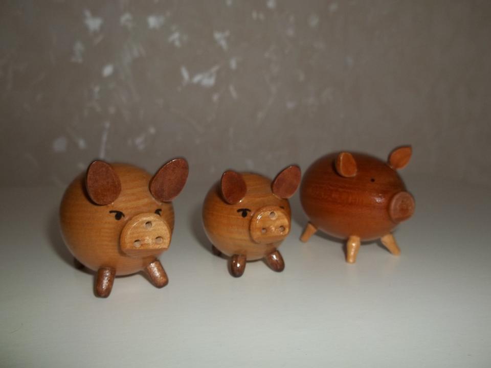Holz Figuren, Kerzenhalter,Salz/Pfefferstreuer - 50er/ 60er Jahre in Bielefeld