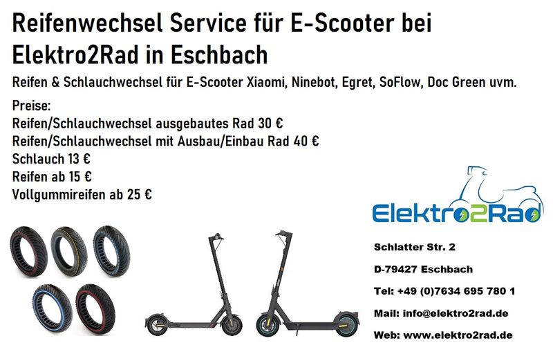 E-Scooter Reifen Schlauch Wechsel Reifen Aufziehen Xiaomi Ninebot in  Baden-Württemberg - Eschbach | Auto-Reparaturen und Dienstleistungen | eBay  Kleinanzeigen ist jetzt Kleinanzeigen