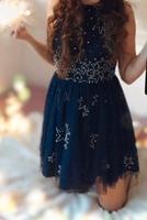 Cocktail Kleid Tüll blau 38 Glitzer Stern rückenfrei Nordrhein-Westfalen - Hamm Vorschau