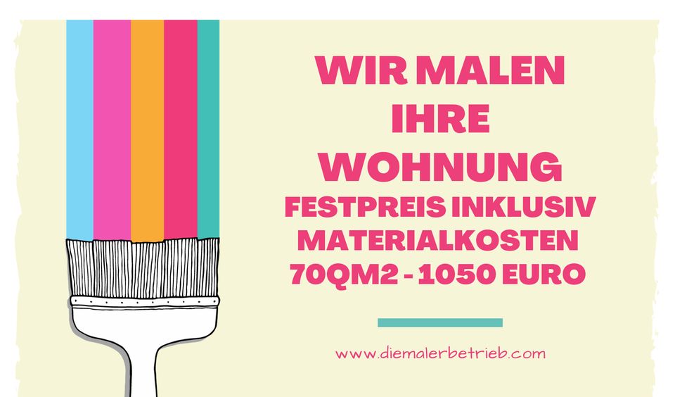 Malerarbeiten Maler Streichen Wohnungsübergabe Kurzfristig  Festpreis mit Farbe Painter Malerei Wohnung Festpreis Streichen in Stuttgart