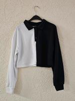 Asymmetrischer schwarz/weiß Pulli mit Kragen Hessen - Münster Vorschau