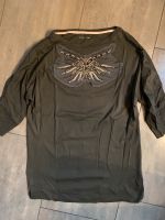 MARCCAIN Marc Cain Shirt Khaki-dunkelbraun Perlen Gr. N4 / 40 Bayern - Gröbenzell Vorschau