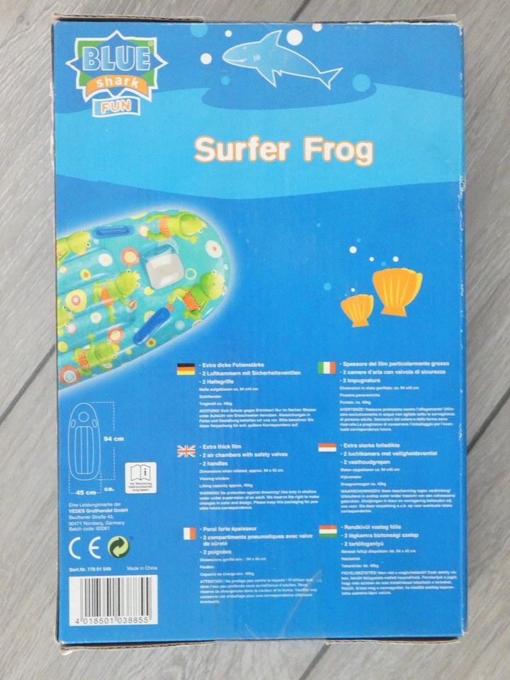 BS Blue Shark Surfer Frog ca. 94x49cm .neu- in Holzgerlingen