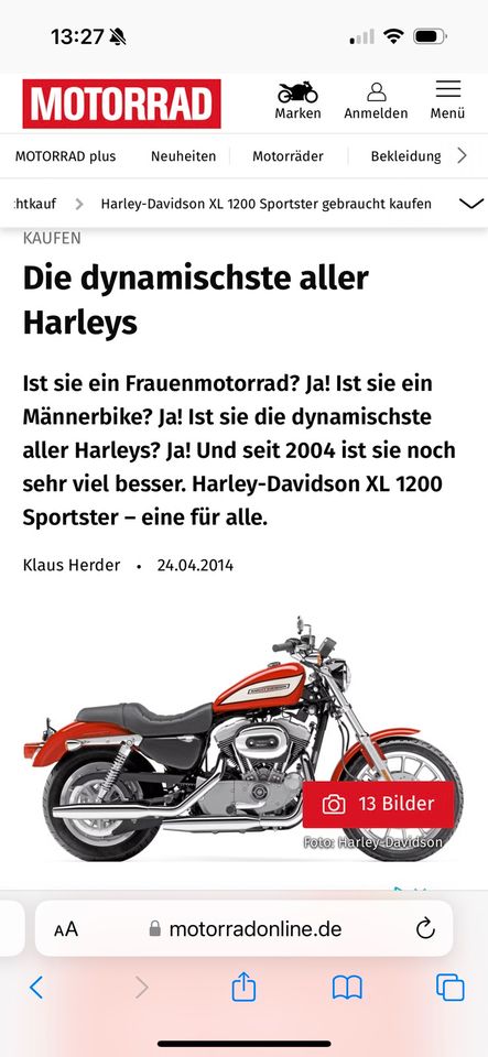 Harley Davidson Sportster 1200 Roadster XL2, Vergaser, dt. Modell in Edingen-Neckarhausen