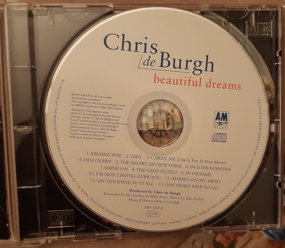 Chris De Burgh   Beautiful Dreams 13 Tracks CD in Berlin