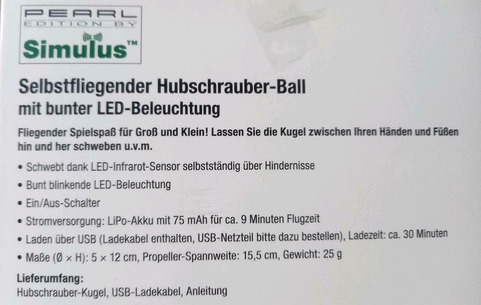 Verkaufe Selbstfliegender Hubschrauber-Ball mit bunter LED-Bel. in Hildburghausen