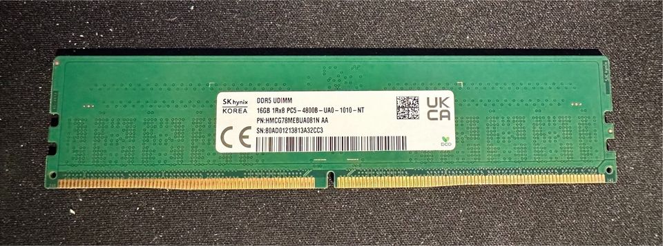 32GB Kit  (2x16GB SingleSide) SK Hynix DDR5-4800 ( 6400+! ) in Handewitt