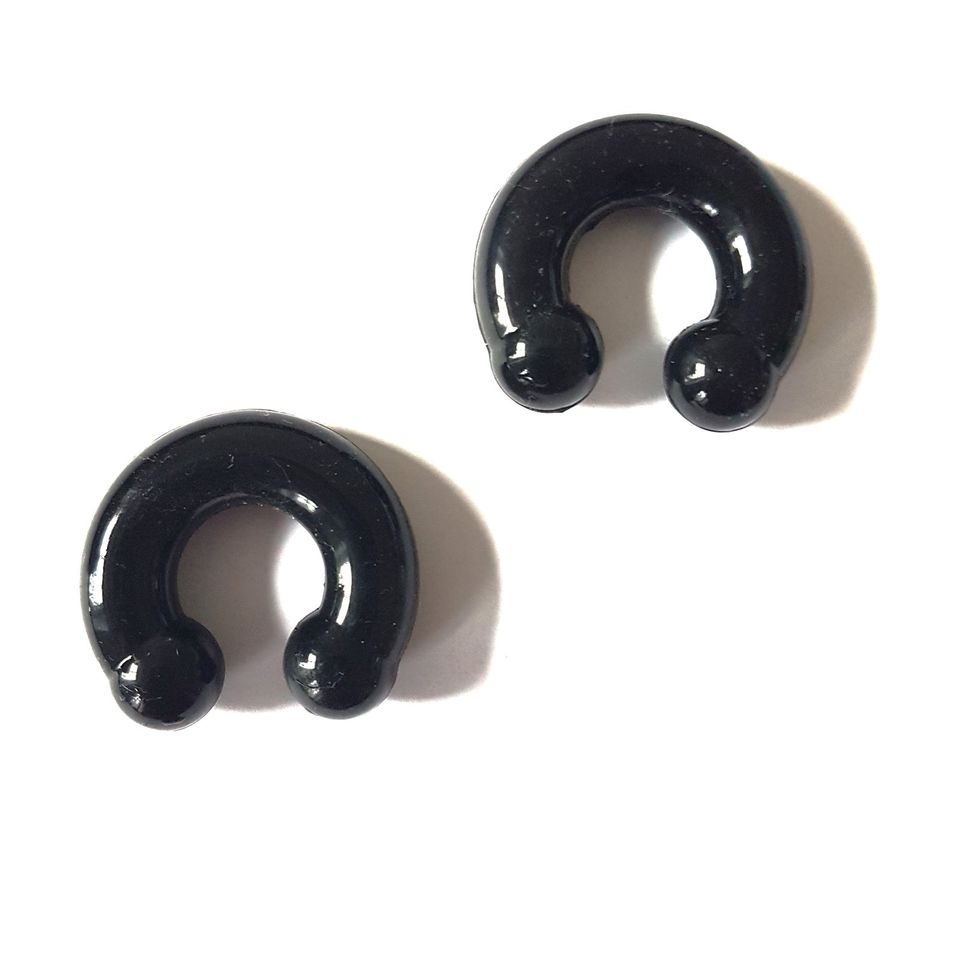 2 Stück Piercing Hufeisen Acryl schwarz 10 mm x 16 mm in Uplengen