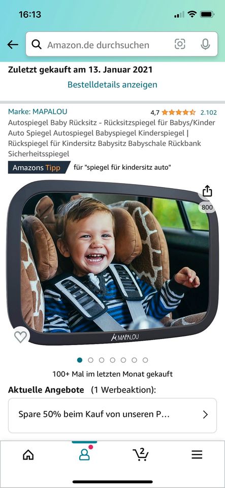 Autospiegel Baby Rücksitz/Rücksitzspiegel in Nordrhein-Westfalen - Mettmann