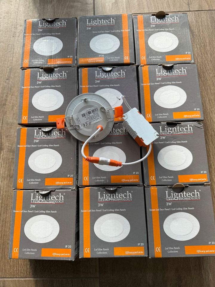 25x LED Einbaustrahler flach Rund Warmweiß 3W 85mm Extra Flach in Kirchlengern