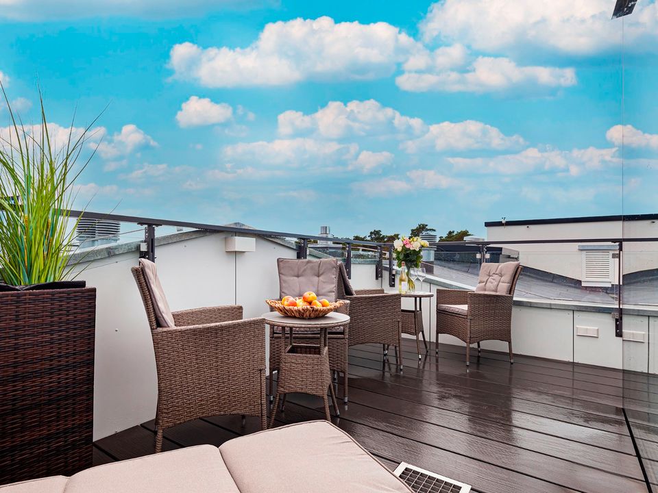 Dachterrasse mit Meerblick: Ihr exklusiver Aufenthalt auf Rügen in Ostseebad Binz