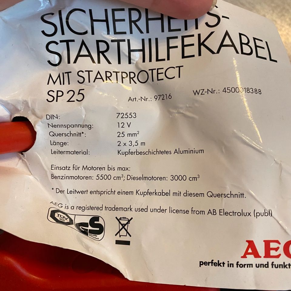 Sicherheits Starthilfekabel SP 25 AEG in Dresden