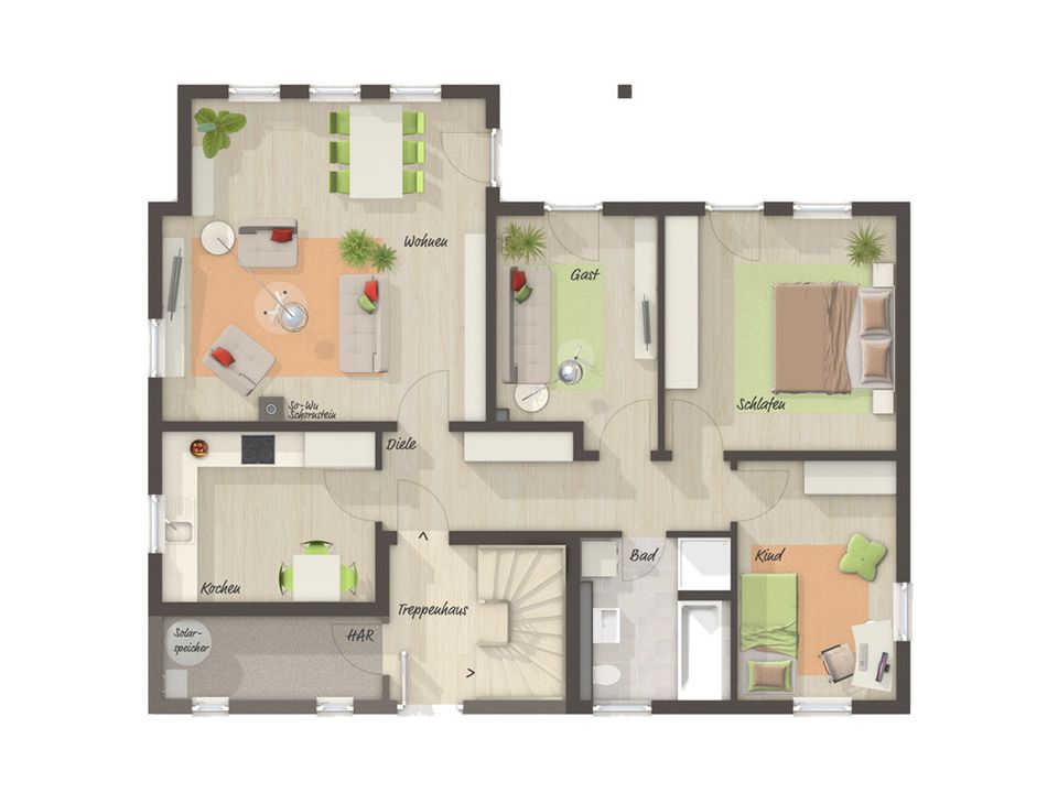 ETW im Zweifamilienhaus mit 365m2 Grundstücksanteil Town & Country