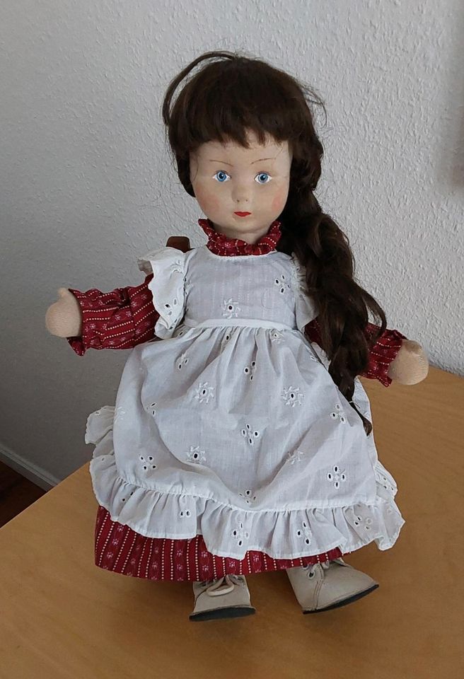 Handgemachte Stoffpuppe mit Perücke 44 cm - Vintage in Dortmund