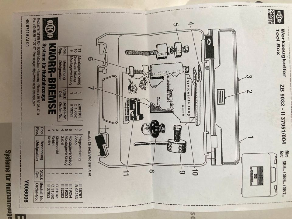 Servicekoffer Knorr Bremse ZB 9032 in Breiholz