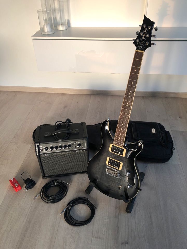 E-Gitarre Set Harley Benton CST-24 Black + Verstärker + Looper in Mühldorf a.Inn