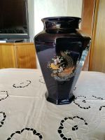 Schöne alte Blumenvase  blau mit Vogelbild Niedersachsen - Friedeburg Vorschau