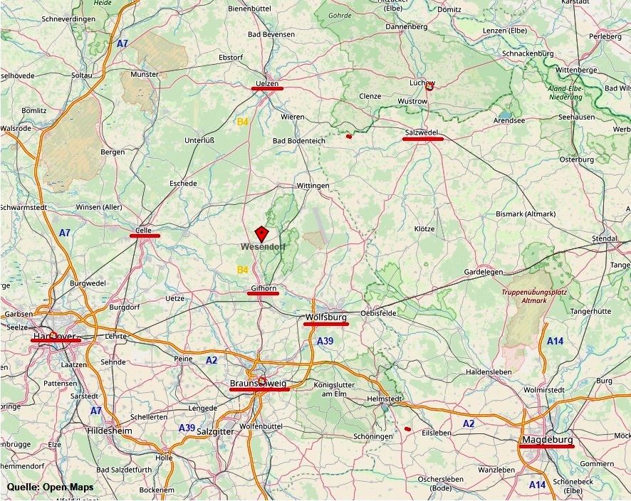 Seniorengerecht-Mobilheim-Bungalow, 14x4m, inkl. Kaufgrundstück in Wesendorf - Südheide in Wesendorf