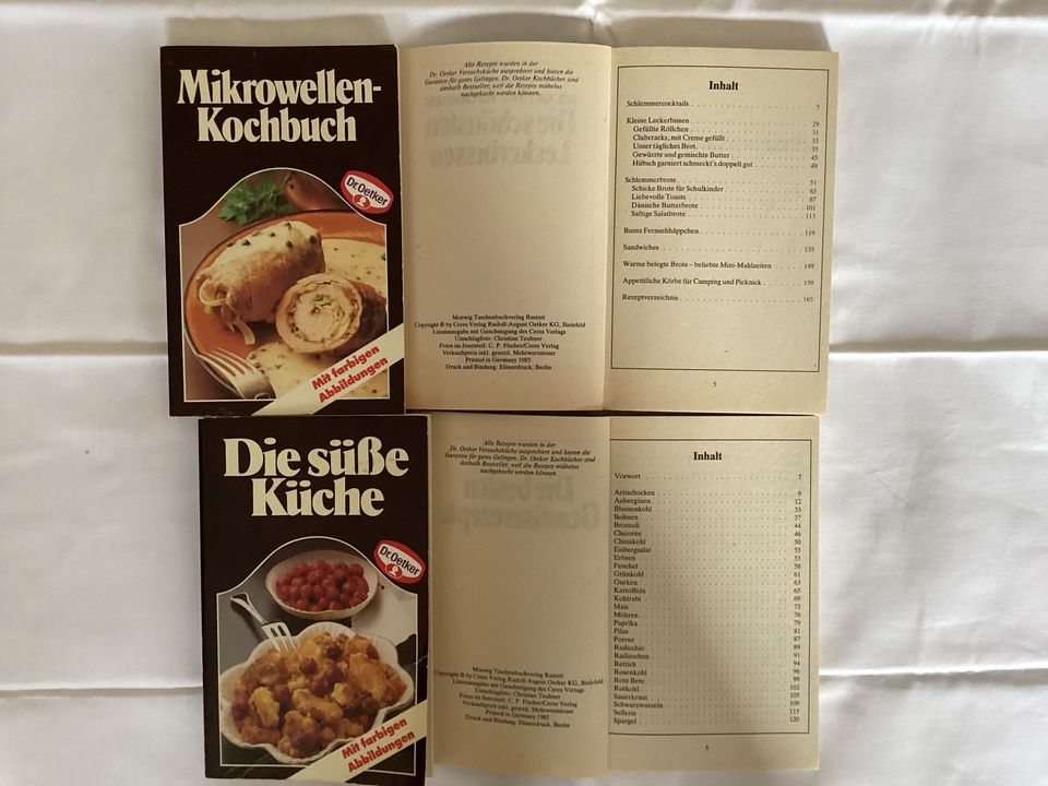 Dr. Oetker Kochbuch Set 1985 Gemüse Nachtisch Rezepte Buch Kochen in Landau-Godramstein