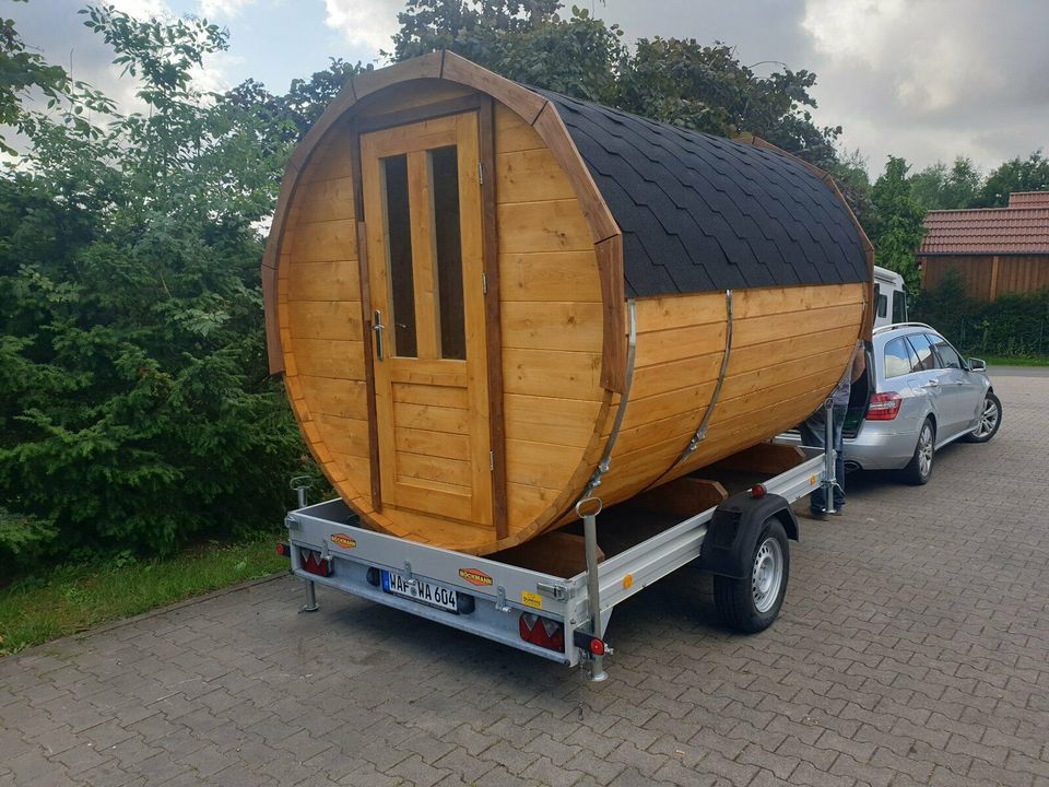 GARTENSAUNA 4x2,2m Ø NEU FASS SAUNA Banja Saunafass Ofen Holz in Hüllhorst