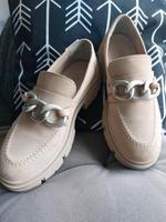 Tamaris Slipper 38 beige mit Metallkette matt Bayern - Schwarzenbruck Vorschau