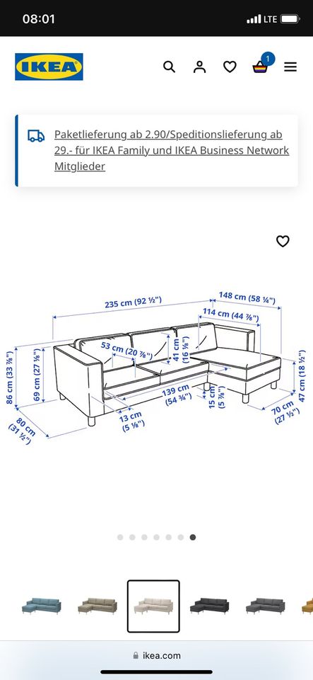 Pärup Ikea 3er Sofa in Wiesbaden