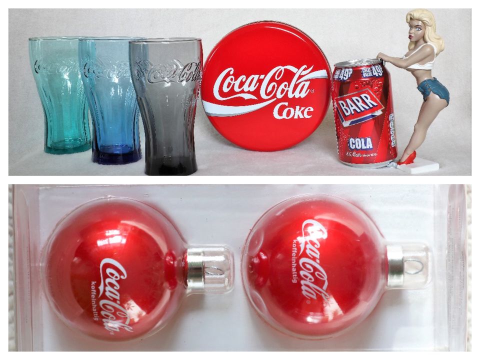 Coca Cola Deko Gläser Retro Dose Weihnachtskugeln Weihnachten in Thüringen  - Suhl