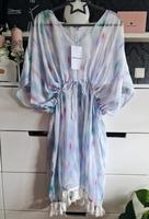 Manguun Sommerkleid Tunika Strand weiß blau Boho Tasseln Gr L/XL. West - Unterliederbach Vorschau
