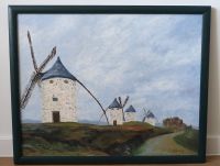 Windmühlen Consuegra, Mancha, Gemälde, Öl, Landschaftsbild, 45x56 Hessen - Darmstadt Vorschau