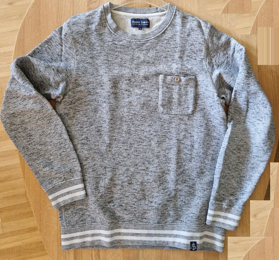 SHORE LEAVE Herren Sweatshirt grau miliert Gr. S aus Baumwolle in Leverkusen