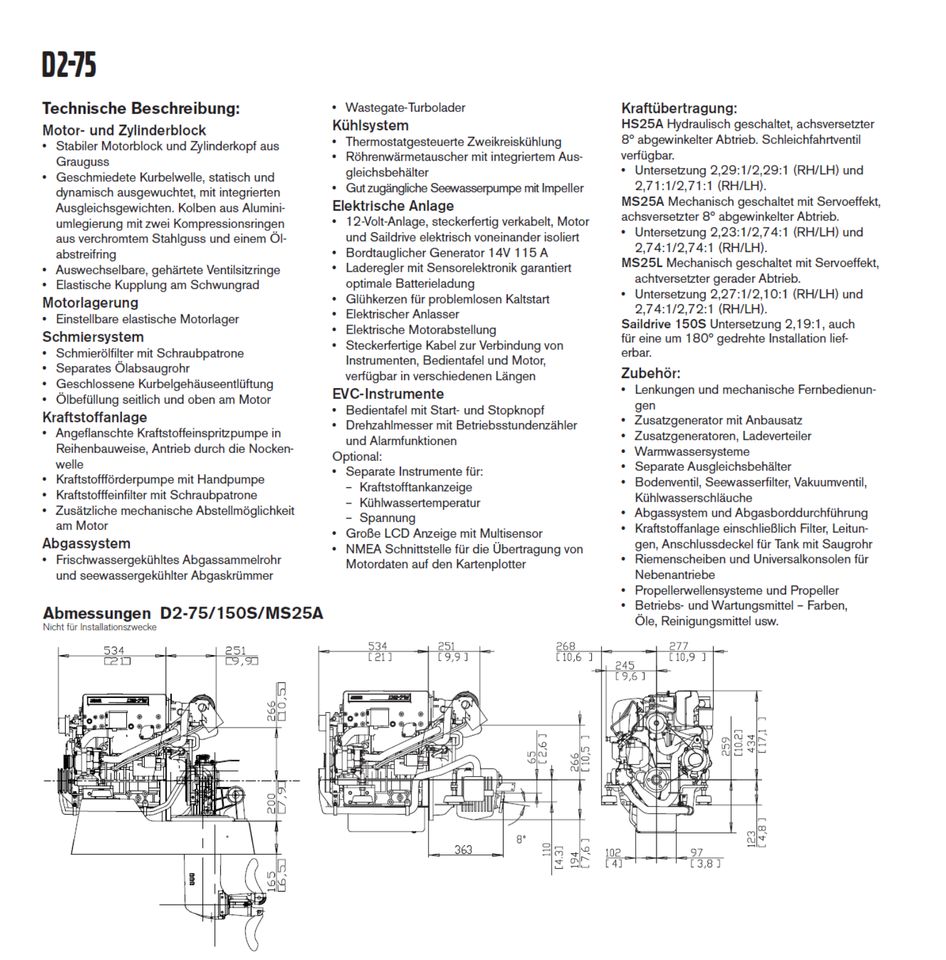 Volvo Penta D2-75 Schiffsdiesel 75PS in Jork