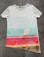 Desigual T-Shirt Oberteil oversized Mesh weiß Stickerei Gr M 38 Nordrhein-Westfalen - Remscheid Vorschau