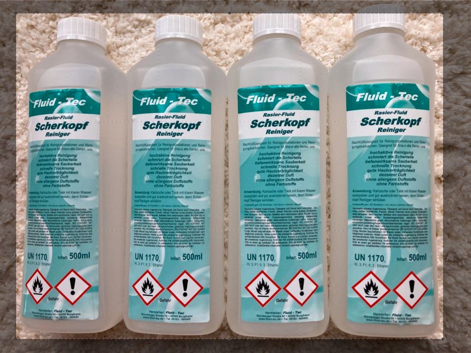 Fluid-Tec 2 Liter Scherkopfreiniger Nachfüllflüssigkeit 4x 500ml in  Nordrhein-Westfalen - Rees