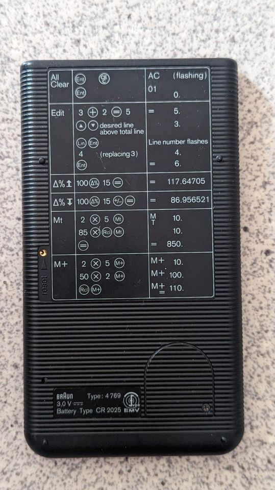 Vintage Braun Taschenrechner Type 4769 Dieter Rams Lubs Design in München