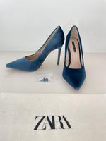 Zara Samt Pumps High Heels in blau 38 Nordrhein-Westfalen - Meerbusch Vorschau
