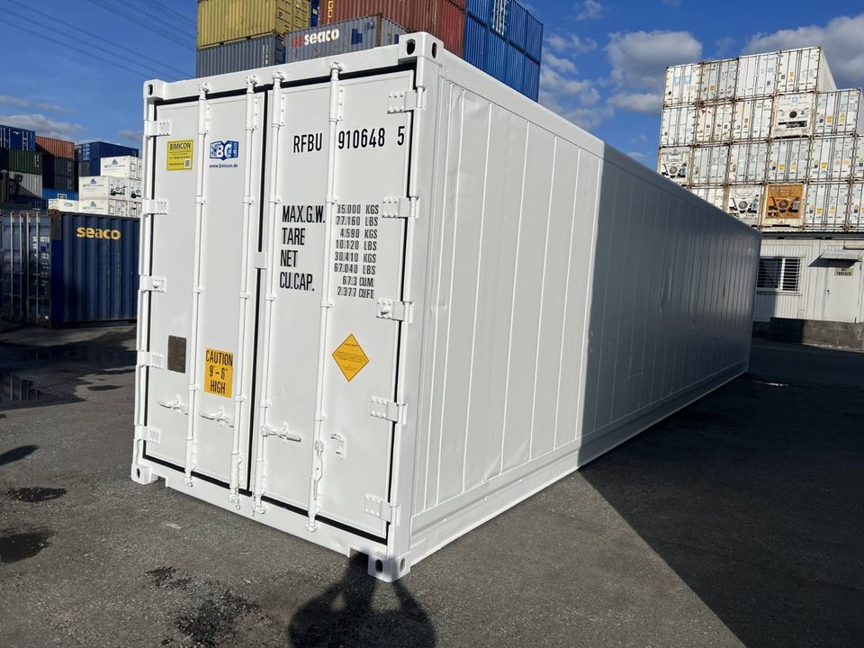 ✅ 40 Fuß HC Kühlcontainer/ Kühlzelle / mit Aluminium Flachfußboden, lackiert RAL 9003 in Hamburg