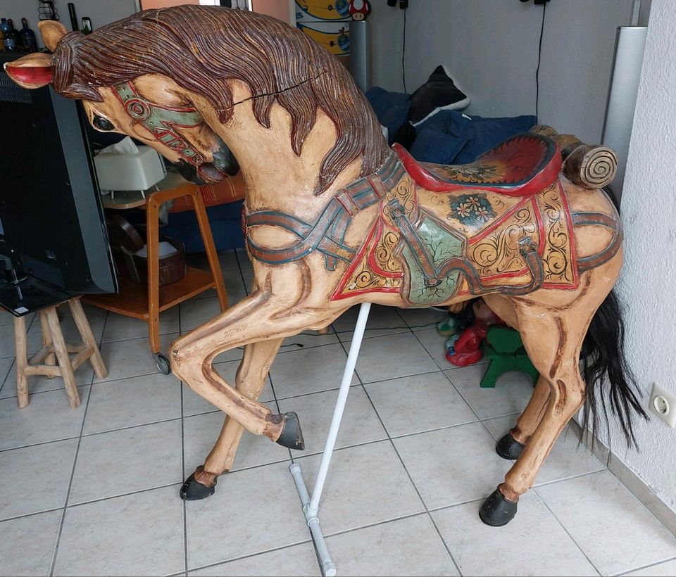 Antikes Karussellpferd  Antiquität Holzpferd Pferd in Coesfeld