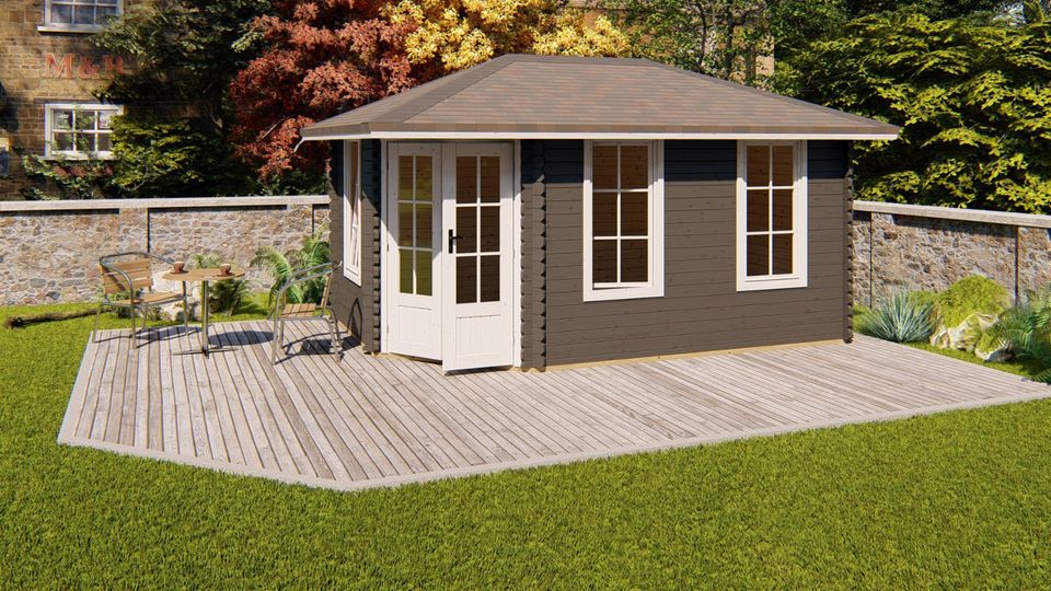 Agande Gartenhaus Blockhaus Gerätehaus Holz 450x300, 40mm,403965 in Versmold